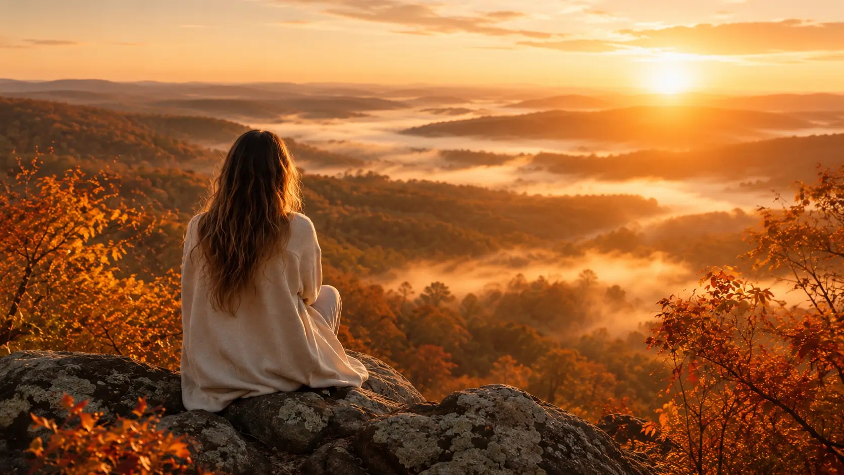 Paysage naturel au lever du soleil, lumière douce